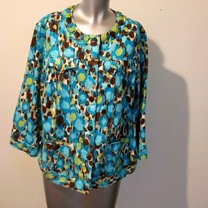 Ruby Rd Lady's Dress Jacket Embellished In Buttons around Neckline Very Festive